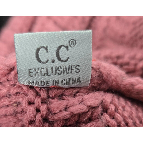 C.C Beanie Hats Women's OSFM Pink, Black and Tan 3 Pack Knit Acrylic - Picture 4 of 12